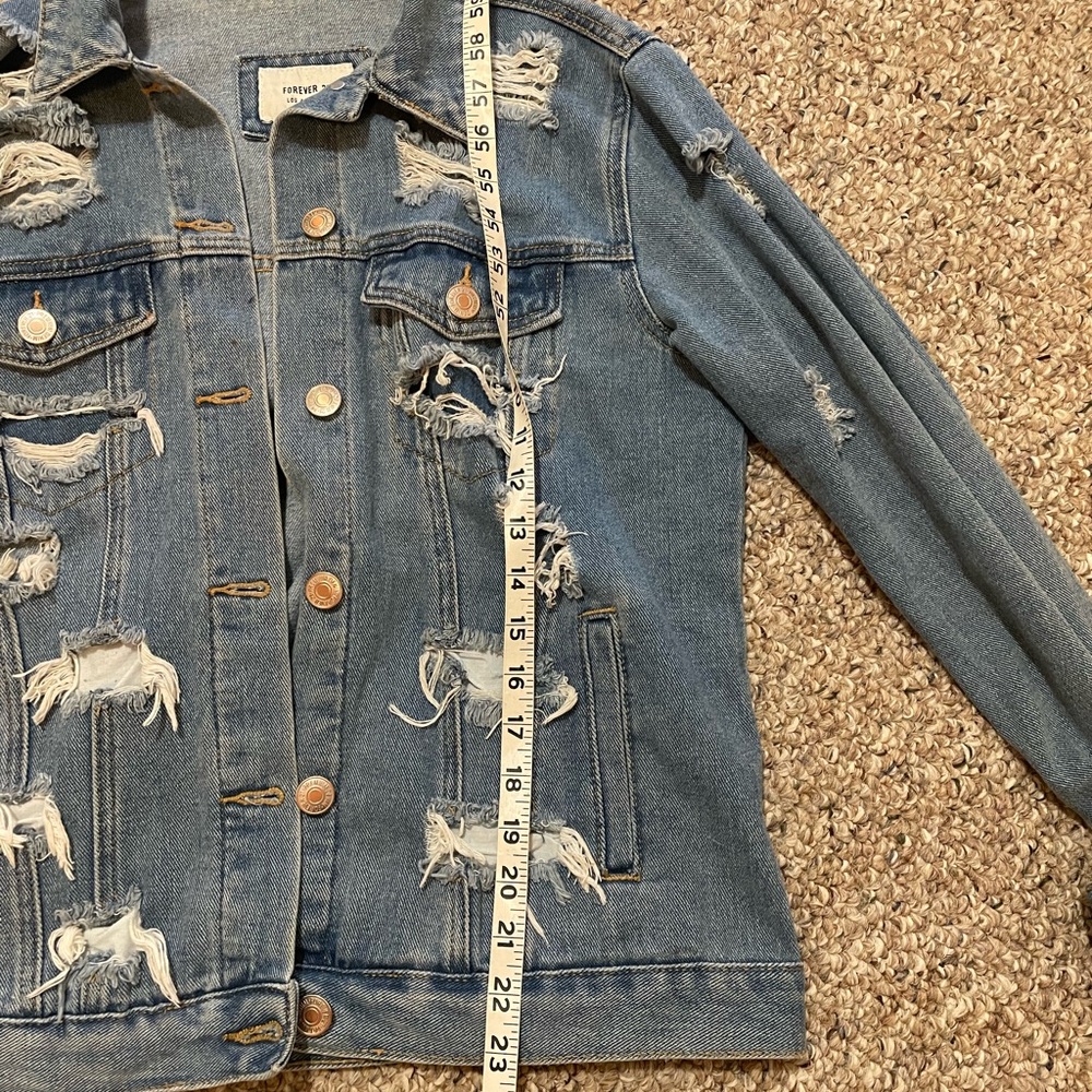 Distressed Blue Denim Jacket Size Small - Picture 8 of 9